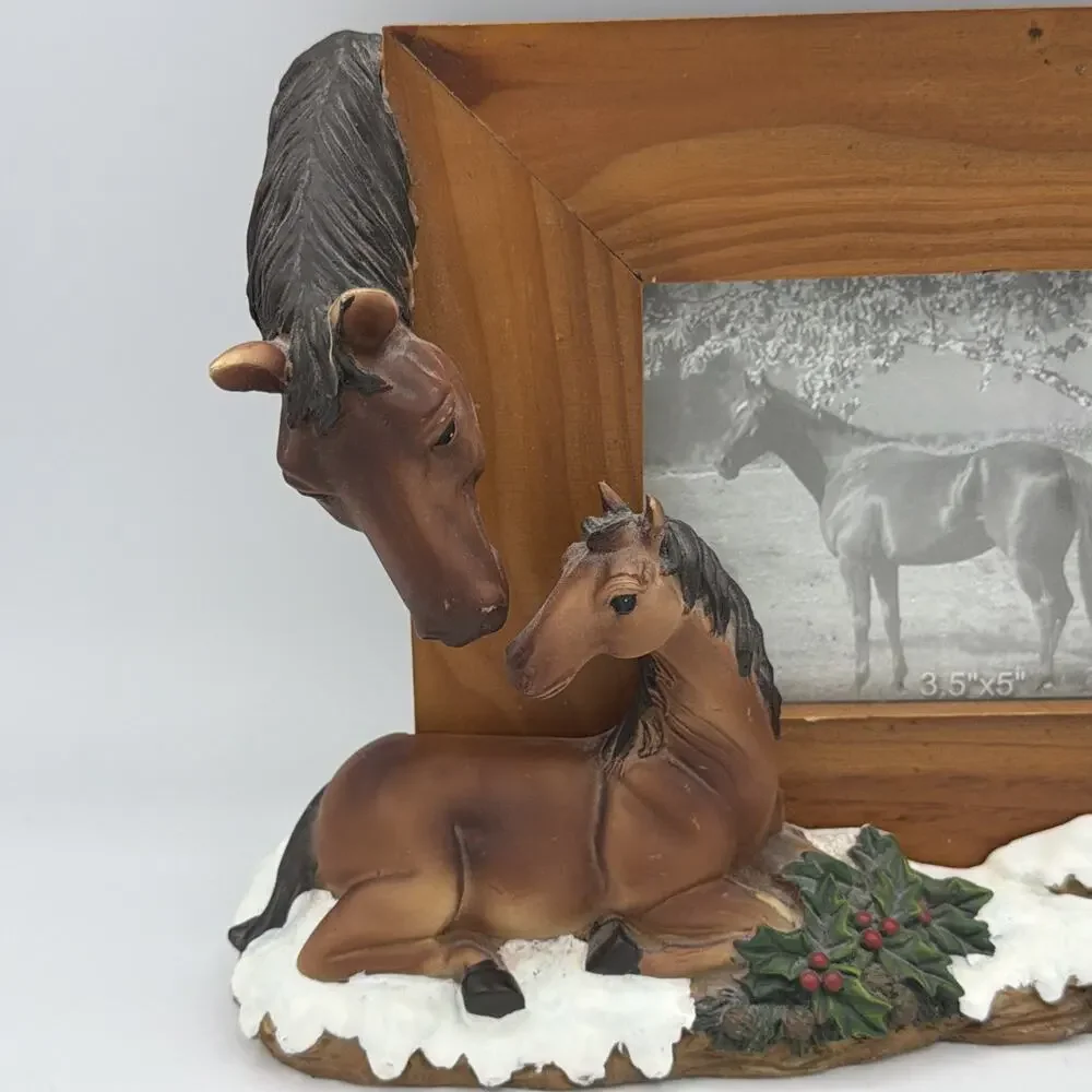 Popular 3.5x 5 3-D Christmas Horse Resin Photo Frame Western Cowboy Tabletop